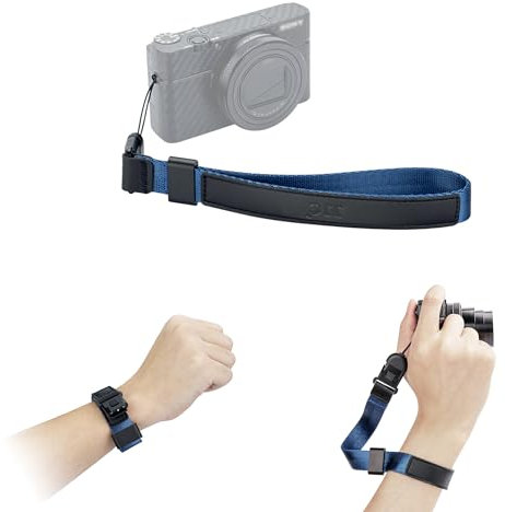 JJC Camera Wrist Strap with Quick Release, Hand Strap Lanyard for Sony DSC-RX100 VII VI RX100M7 RX10 III II HX99 WX500 WX350 for Ricoh GR IIIx III II Point and Shot Cameras, Blue