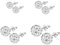 Hinvan 4 Paare 925 Sterling Silber Ohrringe Silber Ohrstecker Damen Kristall Kugel Ohrstecker Silber Klein Ohrringe Set Zirkonia Kugel Ohrringe Piercing Ohrringe für Damen Mädchen Frauen