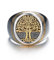GTHIC Chevalière Viking Arbre de Vie en Acier Inoxydable pour Hommes et Femmes Argent Doré Vintage Arbre du Monde Yggdrasil Amulette Bague Taille US 7
