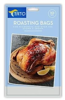 TRTO 10 Large Roasting Bags Chicken Turkey Poultry Meat Fish Oven Cooking Roasting Bags - 10 Pack Easy To Use