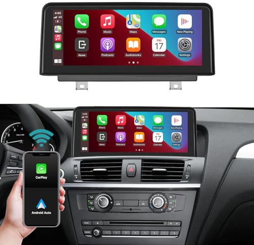 Ninetom 10,25 Zoll Autoradio-Touchscreen für 2013-2016 BMW X3/X4 Serie F25 F26 mit NBT-System, unterstützt Apple CarPlay/Android Auto/Mirrorlink/Navigation, Upgrade der Auto-Stereoanlage
