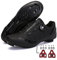 Treer Fahrradschuhe Herren Damen Rennradschuhe mit Cleats, SPD Schuhe Rennrad Schuhe Mountain Road Bikes Schuh Kompatibel Outdoor Radschuhe Fahrrad Indoor Spin 38 EU Schwarz