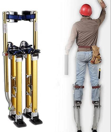 Plasterers Stilts for Painting Plastering, Loft Board Taping Tools - Painters Walking Stilts for Builder Decorator - Adjustable Height Paint Stilts