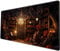 Schreibtischunterlage, extra-großes Mauspad, Motiv: Magisches Bücherregal, Vintage, für Büro, Gaming, genähte Kanten, Heimbüro, Arbeit, Computer, Laptop, Schreibtischzubehör, 80 x 30 cm