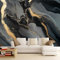 Papier Peint Panoramique Marbre Rayé, Photo Murale Poster Géant Décoration Murale Intissé Moderne, Papier Peint Noir Or, Décoration Murale 250 x 175 cm