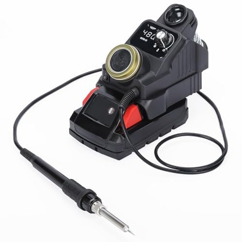 WEP 937D-I 2 Cordless Soldering Iron Kit Compatible with Makita 20V/18V Battery, with Integrated Iron Holder, Digital Display, 6 Soldering Tips, Adjustable Temperature, Auto Sleep & Shutdown