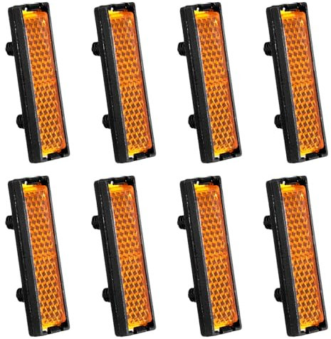 TIESOME 8 reflectores de pedal de bicicleta, pedal de advertencia de seguridad nocturna naranja, lámina reflectante, reflectores de plástico, reflectores de hoja reflectante, accesorio de bicicleta
