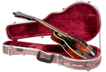 Crossrock ABS Mandolin Case for F-Style | Rose Gold Matte Shell, Accessory Compartment, Lock, Metal Hardware – Durable ABS Hard Case - Rose Gold(CRA862MFRG)