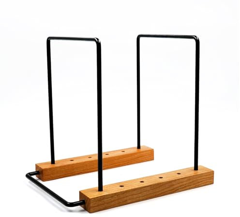 LP, supporto per dischi in vinile, in legno di ciliegio, espositore per dischi in vinile, per album e LP (ferro)