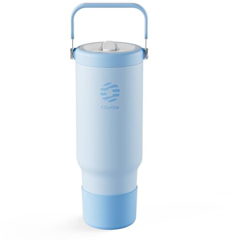 Fjbottle 40 oz Tumbler with Straw and Lid Double Wall Vacuum Insulated Stainless Steel Water Bottle Travel Mug with Handle Coffee Mug for Hot Iced Drink