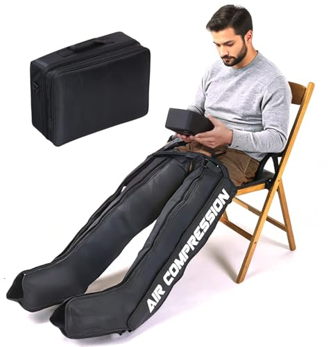 Air Compression Therapy System for Leg Recovery, Rechargeable Leg Compression Massager, Dynamic Legs Recovery Boots for Fast Recovery and Improved Circulation for Athletes (6 Chamber- XL)