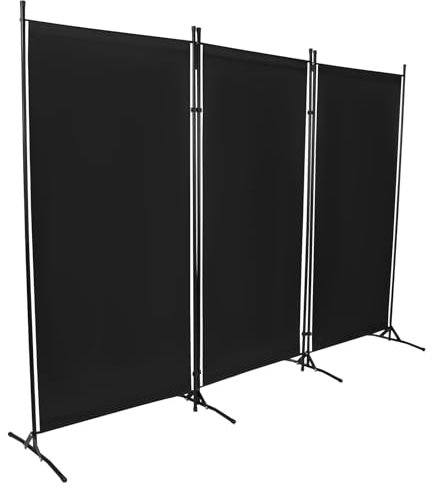 Faltbare Trennwand Raumteiler, Mobiler Sichtschutz Freistehend Paravent 3 Teilig Sichtschutzwand 260 * 180cm, Paravent Outdoor Wetterfest Für Balkon Garten Terrasse Wohnzimmer, Grau