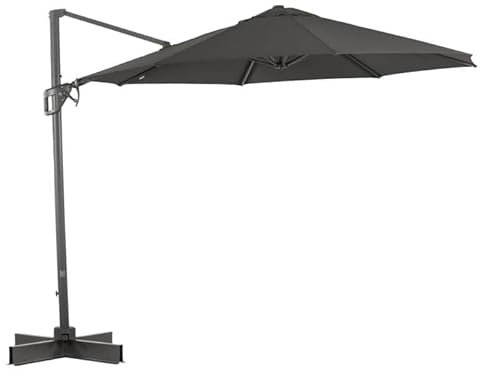 OUTLIV. Ampelschirm Ravenna Anthrazit Polyester Aluminium 360° drehbar UV50 plus inkl.Ständerkreuz rund 350 cm 259 cm hoch
