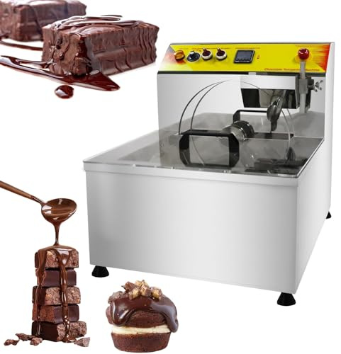 Commercial Chocolate Fountain Machine,12.4L Melting Tempering Machine, Vibration 8kg/Batch, for makeing All Kinds of Chocolate