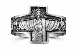 Ring DIOS ES AMOR aus 925 Sterling Silber für Damen und Herren, Bandring mit Herz-Jesu-Motiv und Inschrift „DIOS ES AMOR“, symbolischer Schmuck für Glauben, Mitgefühl und göttliche Liebe, Geschenkidee