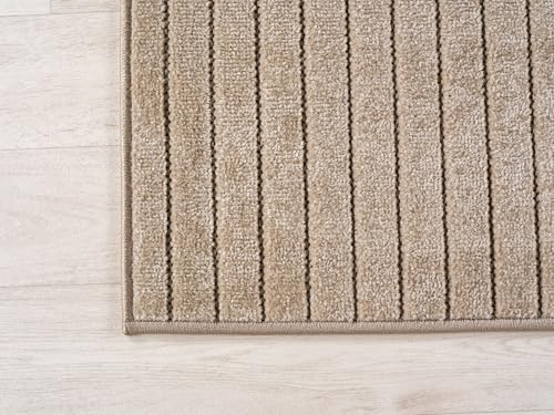 KADIMA DESIGN Outdoorteppich Wetterfest Skandinavischer 3D-Design UV-Beständig Waschbar Strapazierfähig Hochwertig Beige 280x370 cm Küche Terrasse Balkon Flur Schadstoffgeprüft | ENGADIN