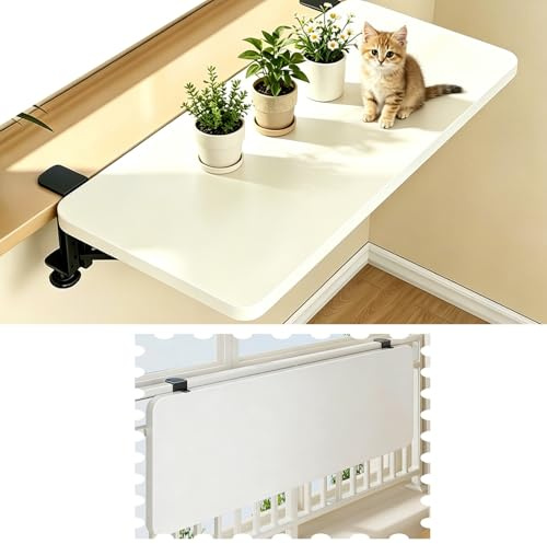 Plaque D'Extension pour Comptoir Extension de Rebord de Fenêtre Blanche pour Plantes, Tablette Rabattable à 90 Degrés, Étagère de Comptoir en Bois Peu Encombrante(50x25cm/19.7x9.8in)