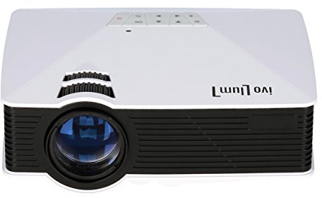 ivolum LED Mini Beamer HBP-1000 - Auflösung 800 x 480 Pixel - 1200 Lumen - HDMI - USB - VGA - Composite Eingänge - Inkl. IR-Fernbedienung - nur 945g