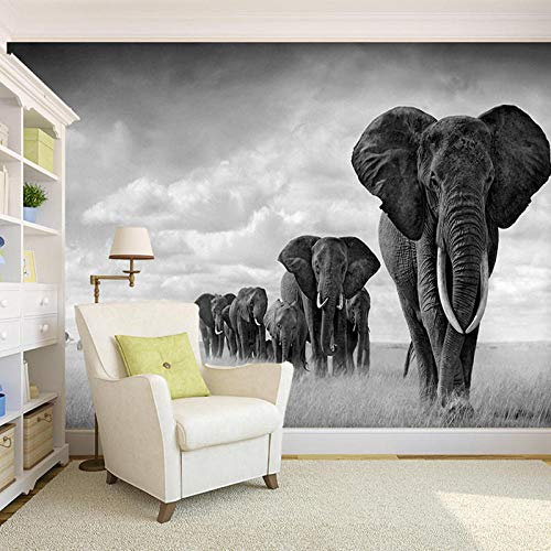Papier peint 3D Papier Peint MuraleSalon 3d mural Nordic 8d personnalité animal éléphant TV fond papier peint Sud-Est asiatique restaurant papier peint350cm×256cm