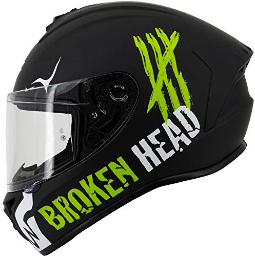 Broken Head Motoradhelm Adrenalin Therapy X4 - Sportlicher Integralhelm - Schwarz-Weiß Matt - Größe XS (53-54 cm)