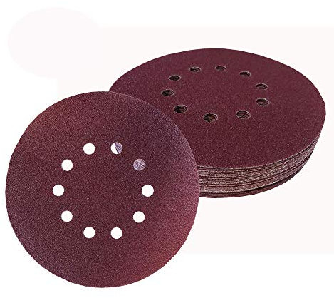 Goodway 30 Stück Schleifscheiben Ø 225 mm Körnung 6 x 60/80/120/180/240 für Multischleifer, 10 Löcher, Schleifpapier für Trockenbauschleifer Giraffe