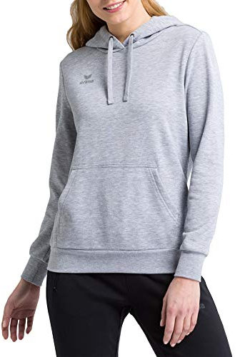 Erima Damen Basic Kapuzen Sweatshirt (2072011), grau Melange, 38
