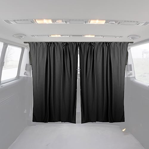 OMAC Fahrerhaus Führerhaus Maß Gardinen kompatibel mit VW Transporter T3 T4 L1 L2 Schwarz