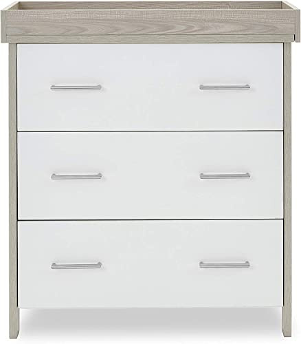 Obaby Nika Changing Unit – Grey Wash & White – Nursery Storage & Baby Changing Station