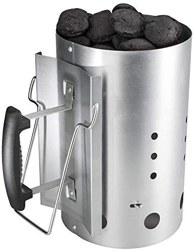 LOKHING Arrancador de Chimenea Carbón briquetas de combustión con Mango de Seguridad para Weber 7416, Encendedor de carbón de 30 x19 cm de Inicio rápido para Acampar y Asar a la Parrilla, 20 Minutos