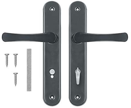 ADGO Türdrücker - WC Garnitur 72 mm - Drückergarnitur WC - Türklinke - Haustürgriff - Tür Griffe Set Innen - Türgriff - Langschildgarnitur - Profilzylinder - Zimmertüren - Türgriffe Innentüren