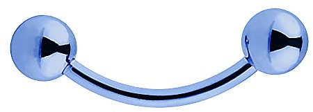 Piercingfaktor Unisex Banane Piercing aus Chirurgenstahl mit Perlen Kugeln Augenbrauen Tragus Helix Lippe Ohr Nase Intim Blau 1,2mm x 10mm x 4mm