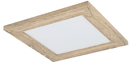 EGLO Deko-Rahmen aus Holz, Zubehör für LED Panel Salobrena 30 x 30 cm | quadratischer Holz-Rahmen in Hell-Braun geflammt
