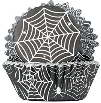 PME Halloween Folienbeschichtete Cupcake-Förmchen - Spinnennetze (30 Stück)