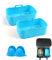 CUTIECLUB Silicone Pot for Ninja Foodi AF300UK, AF400UK & 7.6L-9.5L or Larger Dual Air Fryer, Food Safe Reusable Air Fryer Liner Basket Rectangle Bowl Accessories with Finger Holder Set Blue