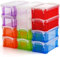 Hiceeden 12 Pack Small Plastic Storage Box with Lid, 13.5×7.5×5cm Stackable Clear Latch Storage Case Bins Organizer Container for Craft Items, Jewelry Beads, 6 Colors