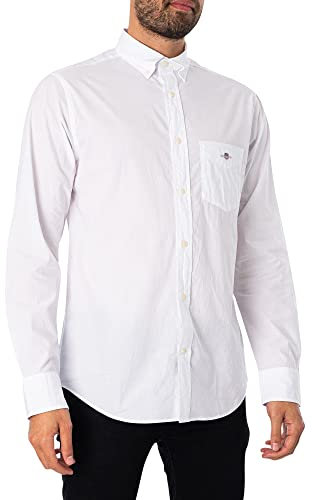 GANT Herren REG POPLIN Shirt Klassisches Hemd, White, 4XL