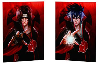 KARMA-X Großes 30x40CM Naruto 3D-Poster mit zweifachem Übergang | Anime Manga Poster Wandbild | Wanddeko Geschenk | Sasuke & Itachi
