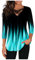 Oberteile Damen Elegant Langarmshirt Pullover Sexy V-Ausschnitt Kreuz Bandgae Oberteile Langarm T Shirt Große Größen Gradient Farbig Lockere Lässiges Longshirt Tunika Top Blusen & Tuniken für Frauen
