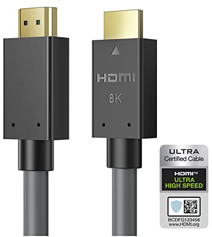 8K HDMI cables 3m,Certified ultra high speed HDMI 2.1 cable 48Gbps 4K120Hz 8K60 144Hz eARC HDR10,HDCP 2.2& 2.3 3D,Compatible with Apple TV 4K Roku HDTV Blu-ray PS5/4 Xbox X RTX3090