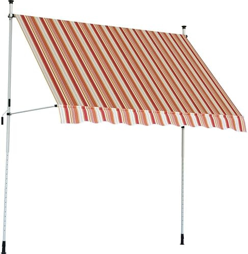 TrendLine Balkon-Markise 2,5 x 1,3 m orange-weiß gestreift Markisen