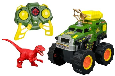 Nikko RC Dino Blaster Remote Control Car with Dinosaur and Net Launcher - 360 Degrees and Wheelies - 2.4GHz Dino Hunter Set with Dino Figure Included