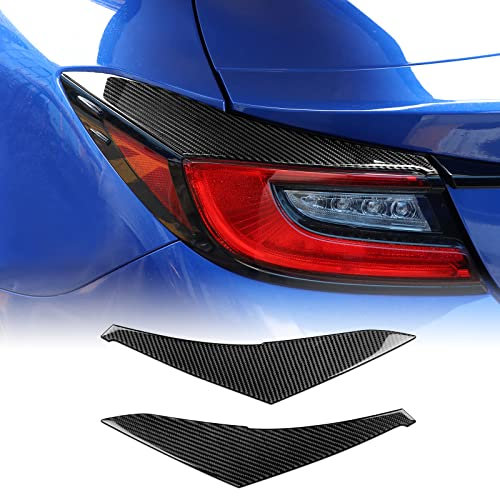 KUNGKIC 2 Stück Kohlefaser Auto Rücklicht-Augenbrauenabdeckung AugenbraueAugenlider Dekorative Aufkleber Compatible with Subaru BRZ Toyota GR86 2021 2022 2023 Zubehör Schwarz