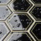 Livelynine 16 Stück Klebefliesen Küche 3D Fliesenaufkleber Bad 30.5x30.5CM Wandfliesen Selbstklebend Badezimmer Schwarz Gold Abwaschbar Selbstklebende Fliesen Küche Wand Hexagon Fliesensticker Schwarz