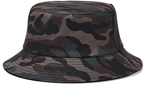 Fischerhut Herren Damen Bucket Hat Camouflage Sonnenhut Anti-UV Sommerhut Faltbar Eimer Hut Outdoor Anglermütze Doppelseitiger Kappe Strand Freizeithut Breite Krempe Cap für Wandern Bergsteigen