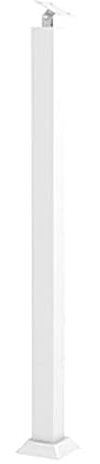 INKCOR White Square Railing Posts - Wrought Iron Balustrade System Kit For Above Ground Stairs/Loft Ladders, Angle Adjustable Top (Size : 90cm/35.4 inch)