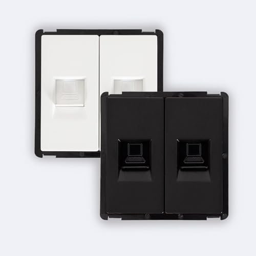 LEDKIA LIGHTING Prise Internet RJ45 Cat 6 Double Modern Noir