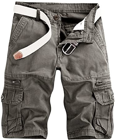 Sommer Shorts Herren Cargo Kurze Hosen Stretch Baumwolle Große Größen Leicht Bermuda Shorts Chino Kurze Hose Stoffshorts Sport Relaxed Fit Wanderer Camping Funktionshose mit Multi Taschen