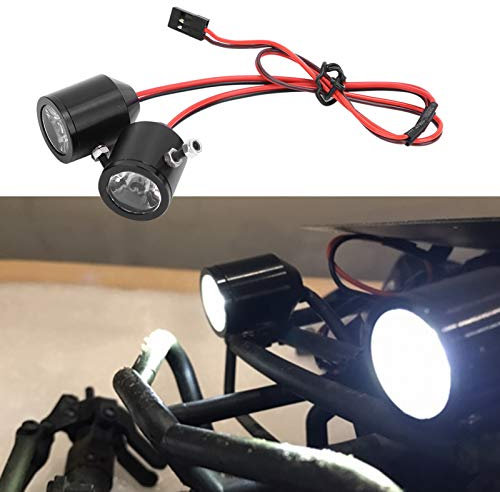RC-Scheinwerfer, Auto-LED-Scheinwerfer-Frontlicht, 3-W-Scheinwerfer mit Hoher Helligkeit, Suchscheinwerfer, Ersatzteil-Ersatzzubehör für RC-Automodelle (Schwarz)