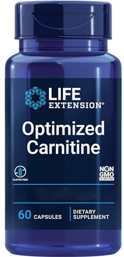 Life Extension, Optimized L-Carnitine, 60 vegetarische Kapseln, 400mg Carnitin je Dosis, Glutenfrei, Sojafrei, GMO frei, Geschmacksneutral