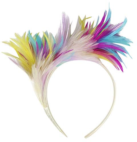 Generic 20er Jahre Stirnband Feder Haarreif Haarband Hochzeit Party Haarschmuck, Vintage Gatsby Kostüm Accessoires Fascinator mit Federn, für Damen, 1 Stück (1er Pack)